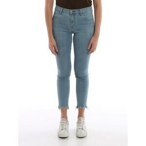 J Brand Alana High Rise Crop Skinny Jean in Decadence Destruct Blue - Size: 29